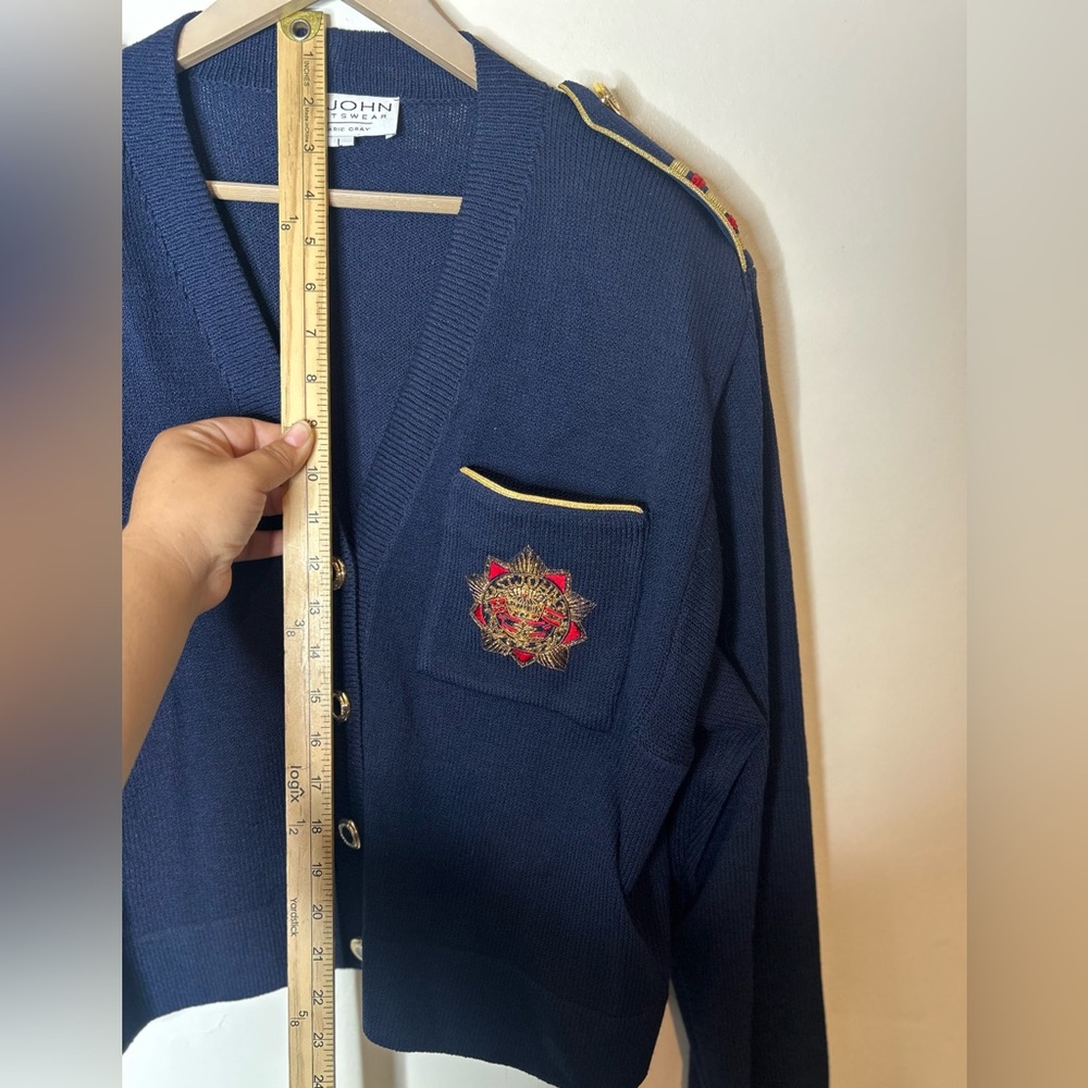 St. John Sportswear  Navy Nautical Cardigan Blazer - Picture 9 of 10